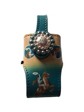 COWBOY DECOR painted leather mini holster pouch Western cowgirl Clip on jeweled